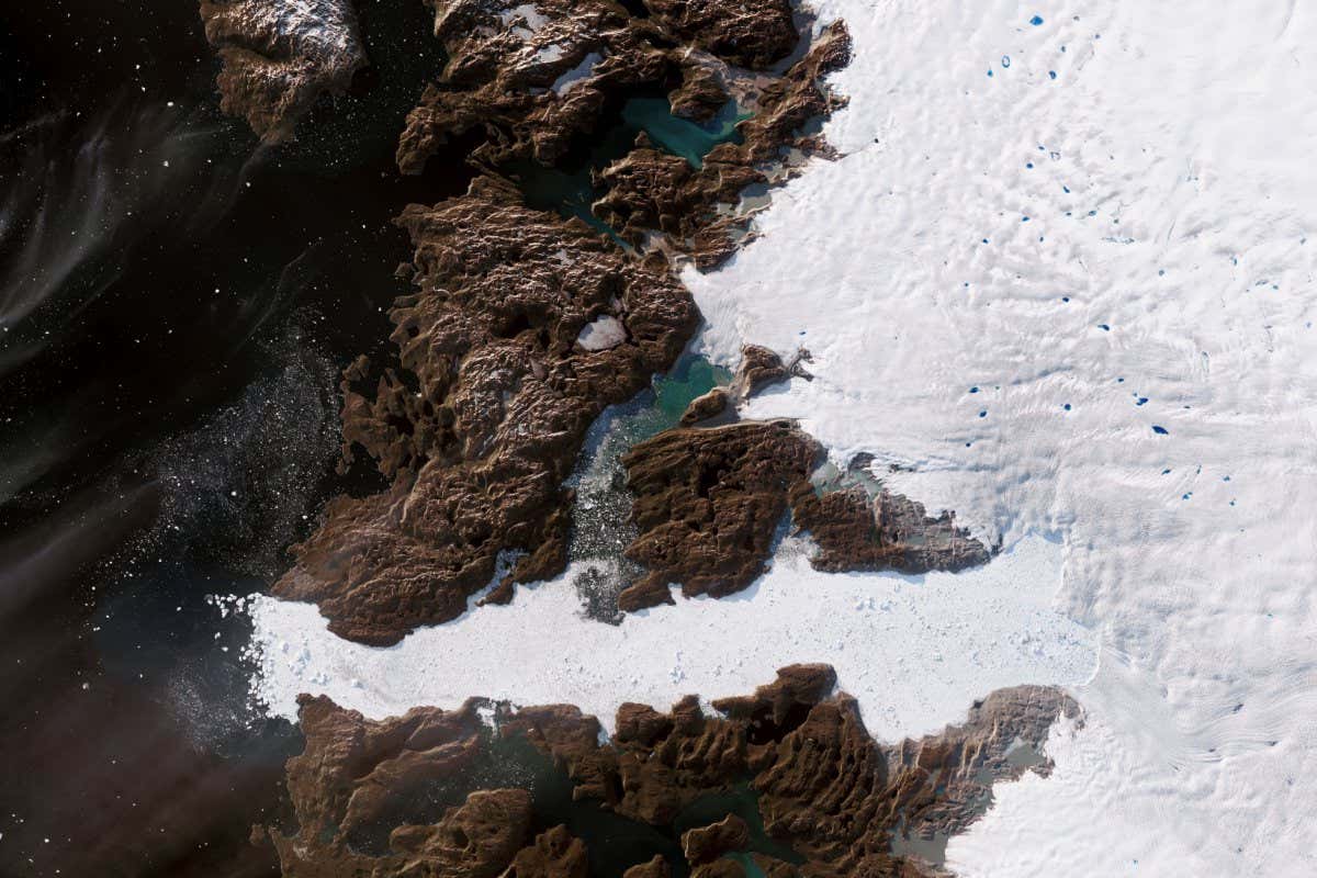 Satellite image of Jakobshavn glacier,