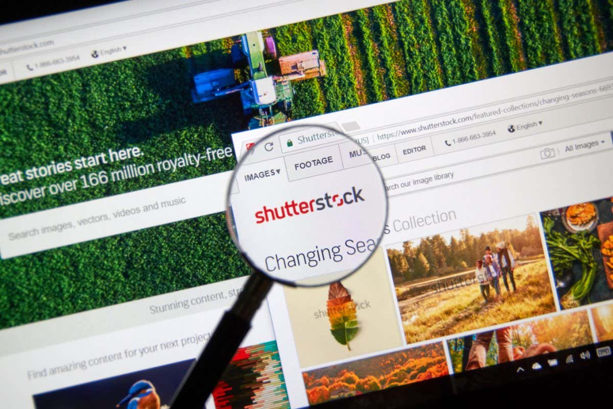 Shutterstock homepage