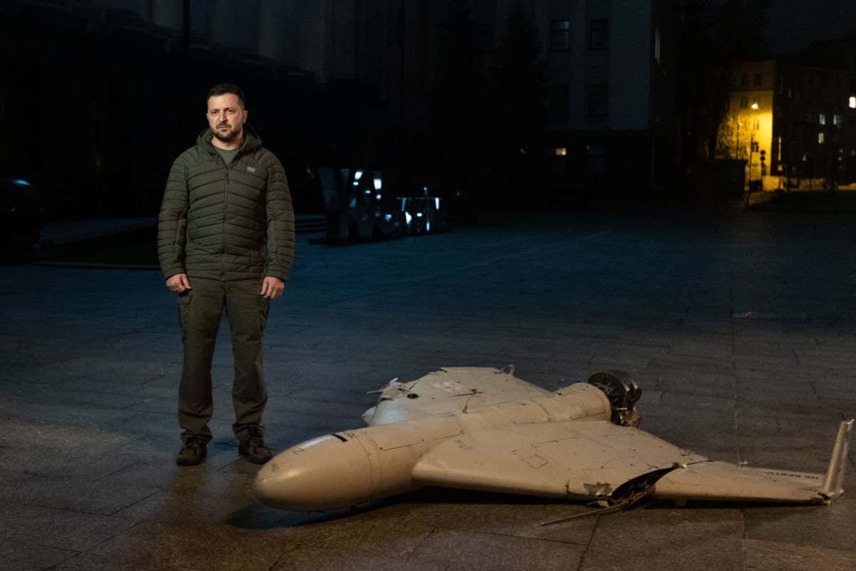 Volodymyr Zelenskyy and drone