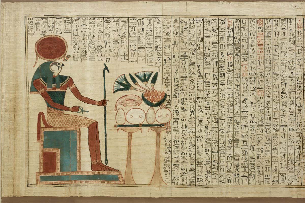 Detail of The Book of the Dead of Queen Nedjmet, papyrus, Egypt, 1070 BC, 21st Dynasty.
