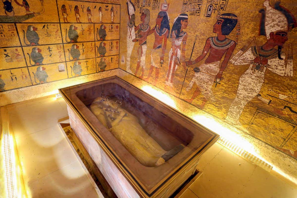 Luxor, Egypt, July 12, 2022: Tomb of Tutankhamun, Luxor, Egypt