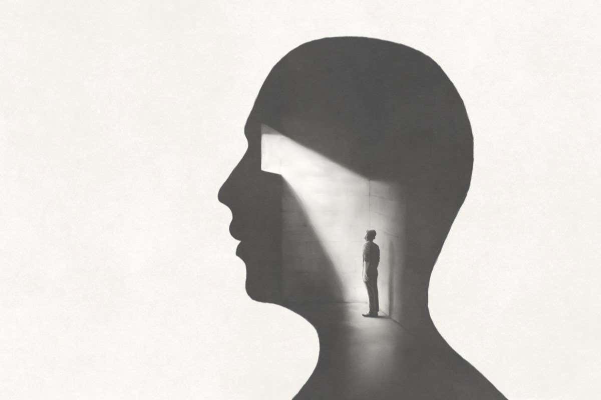 illustration of mind prison surreal abstract concept