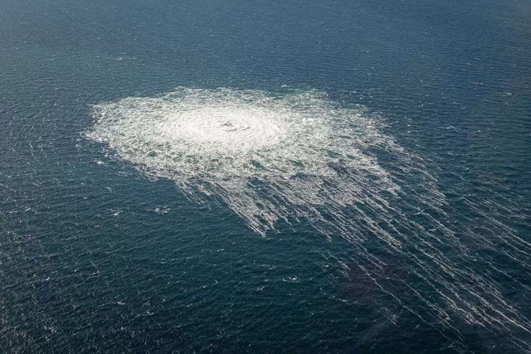 Gas emerging from the sea