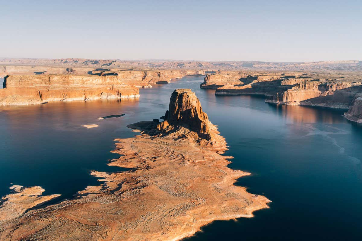 This is Lake Powell from the air in 2015 http://michaelfriberg.com/killing-the-colorado/