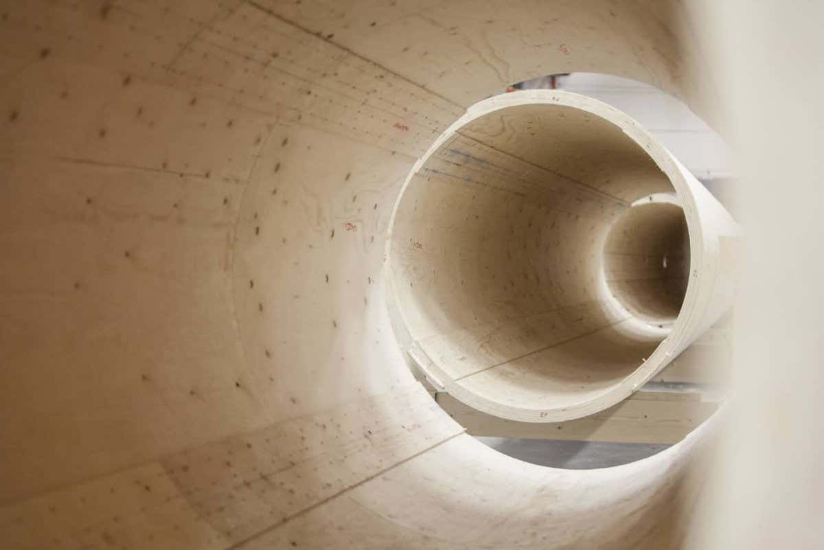 Inside a timber tower