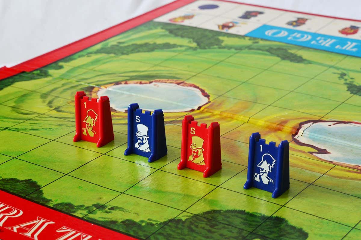A view of the Stratego board game set-up
