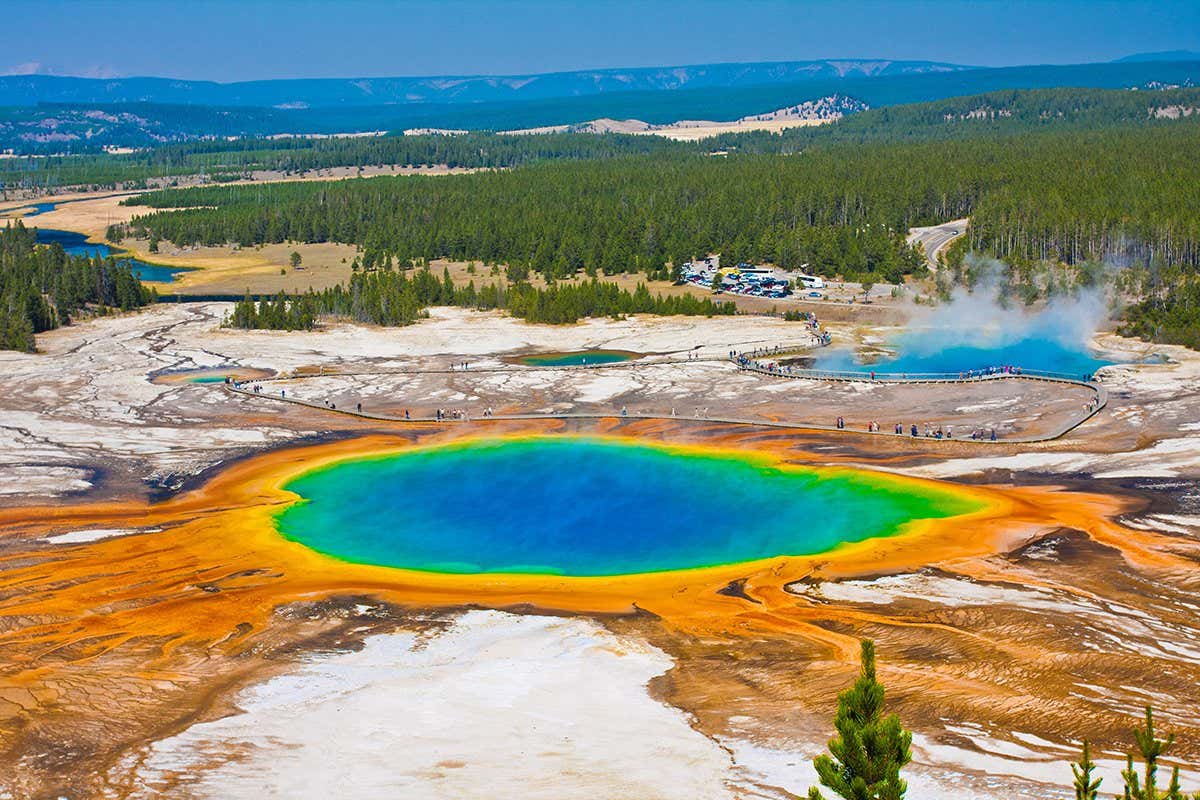 The Grand Prismatic Spring in Yellowstone National Park