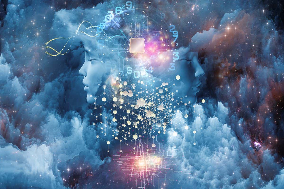 Dreaming Intellect series. Creative arrangement of human face and technological elements to act as complimentary graphic for subject of mind, reason, intelligence and imagination; Shutterstock ID 227452477; purchase_order: -; job: -; client: -; other: -