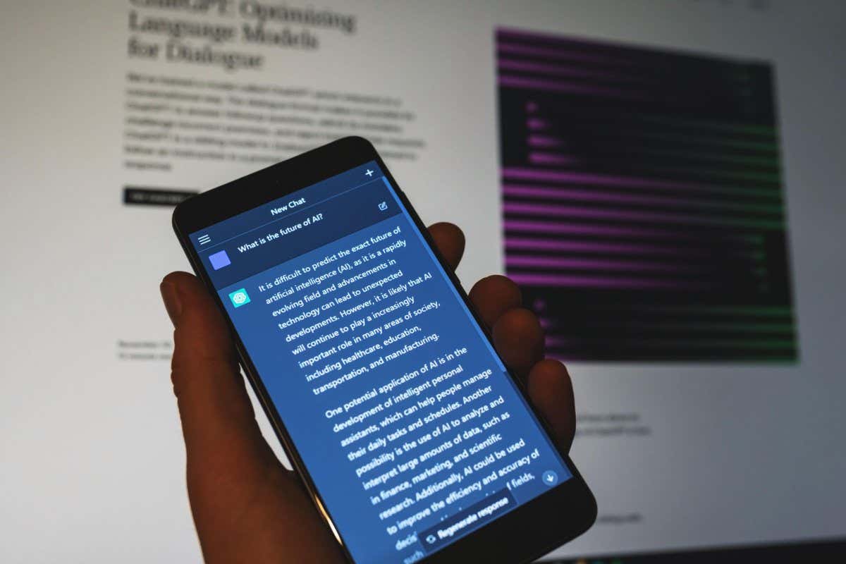 ChatGPT chatbot on phone screen