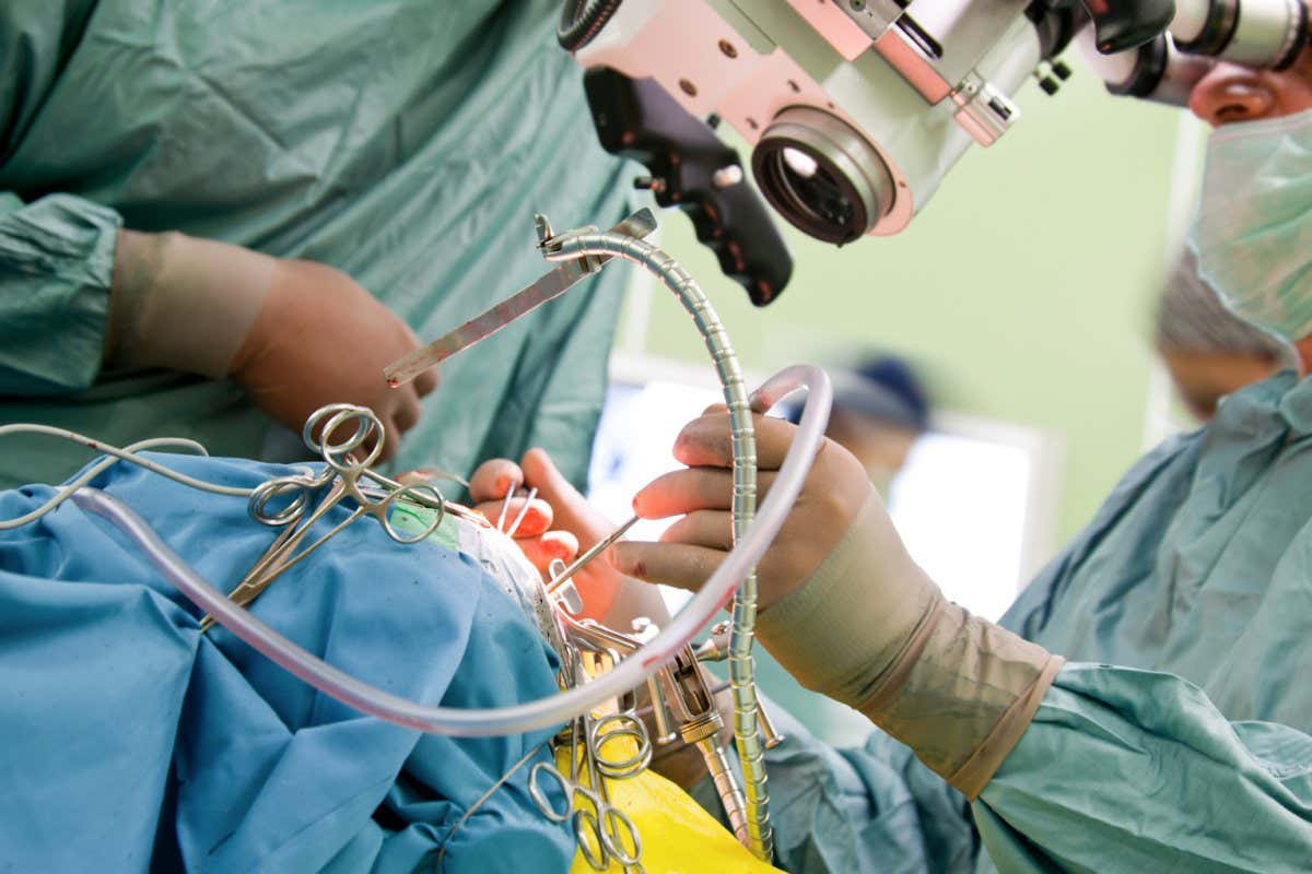 Stock photo of surgeons operating