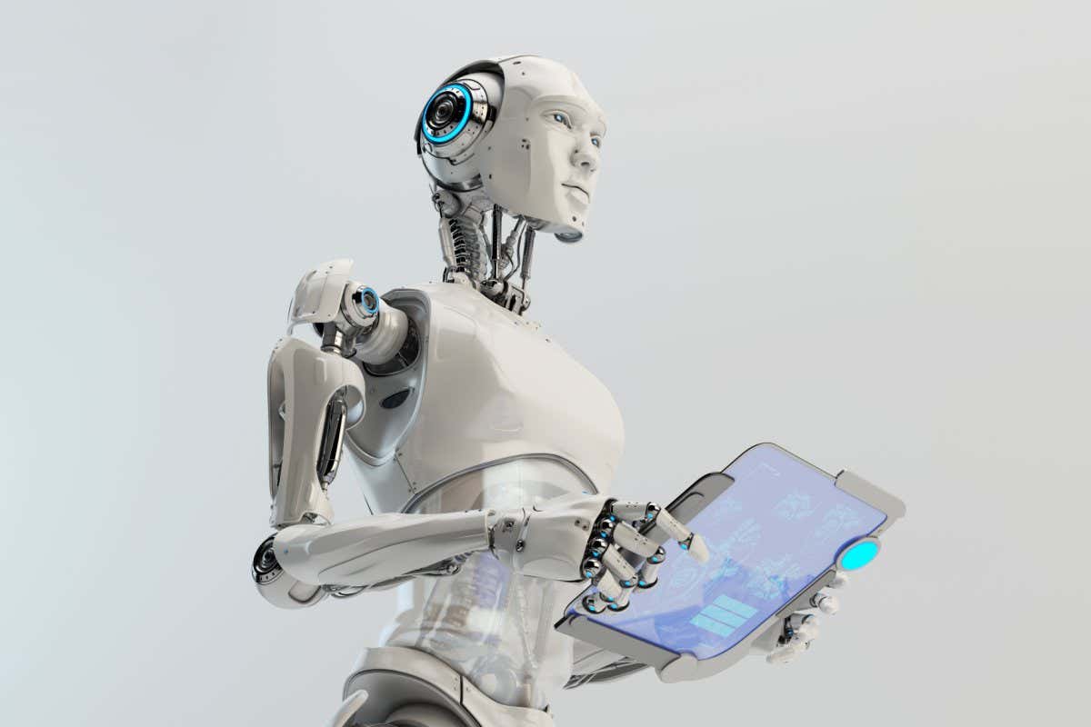 Robot doctor analyzing heart work with tablet, 3d rendering; Shutterstock ID 1466384780; purchase_order: -; job: -; client: -; other: -