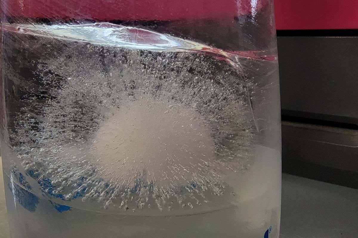 Why does my water freeze in this pattern like dandelion fluff?