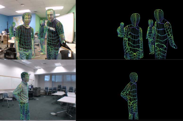Comparison of real pose and poses determined only from using Wi-Fi signals