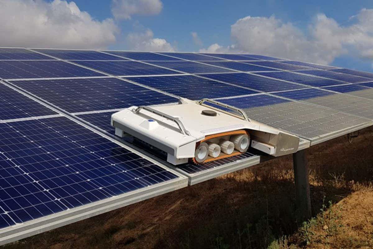 Pleco, the world?s lightest autonomous waterless solar panel cleaning robot. The robot is specifically designed to handle the unique safety and efficiency challenges involved in cleaning C&I installations.