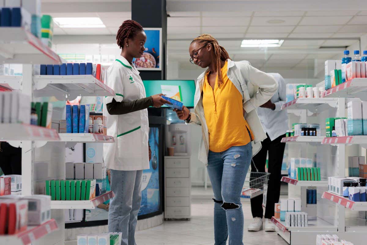 A woman seeking treatment for chronic back pain