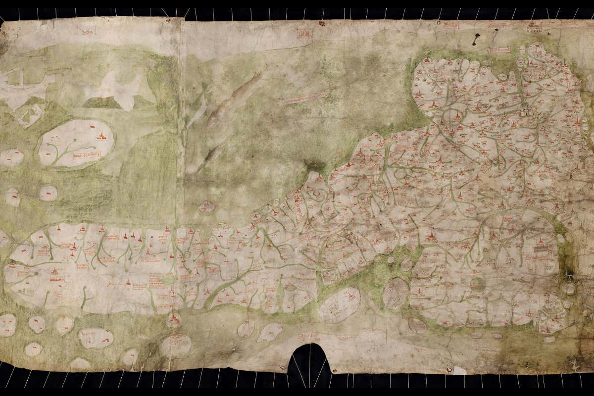 Gough Map at the Bodleian Library, Oxford.