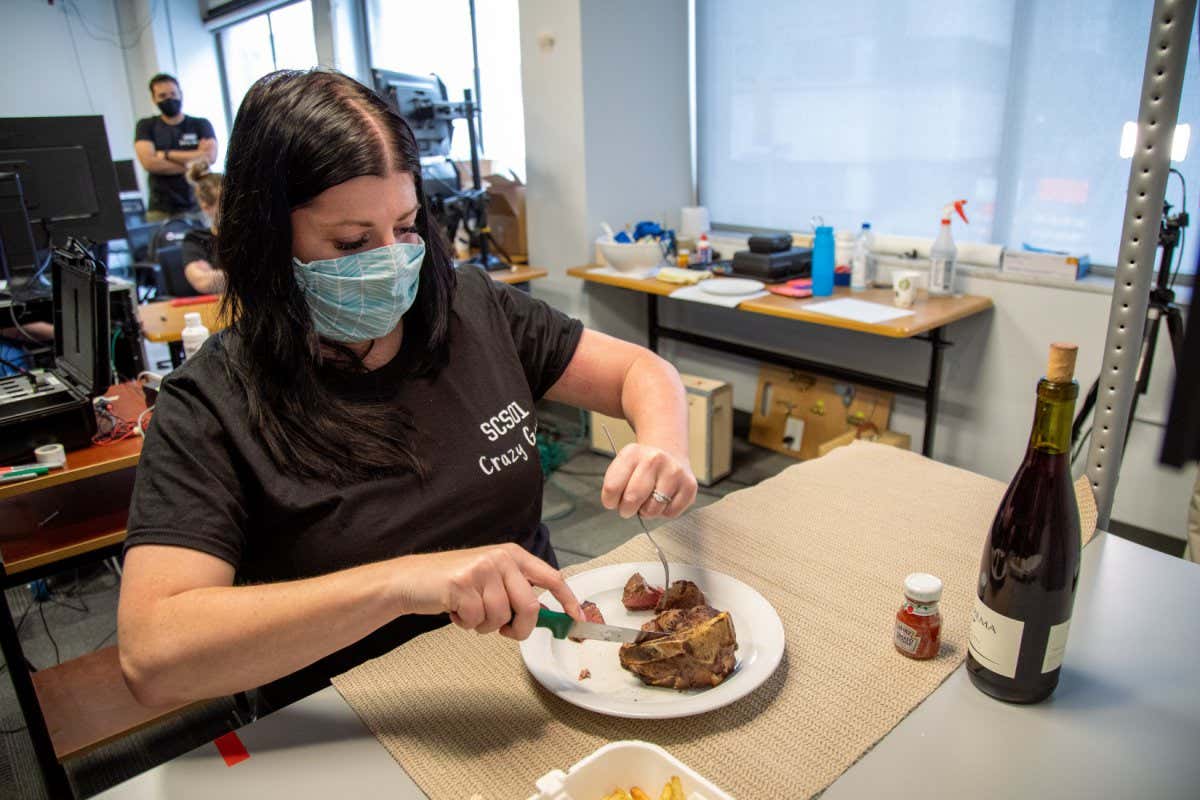 A woman partially paralysed by stroke was able to use utensils to eat independently after spinal cord stimulation