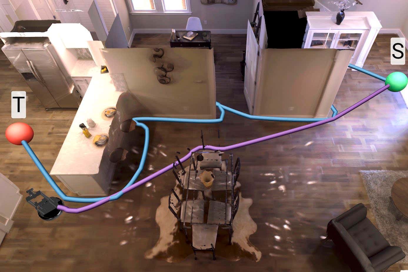 Map of paths taken by the AI agents