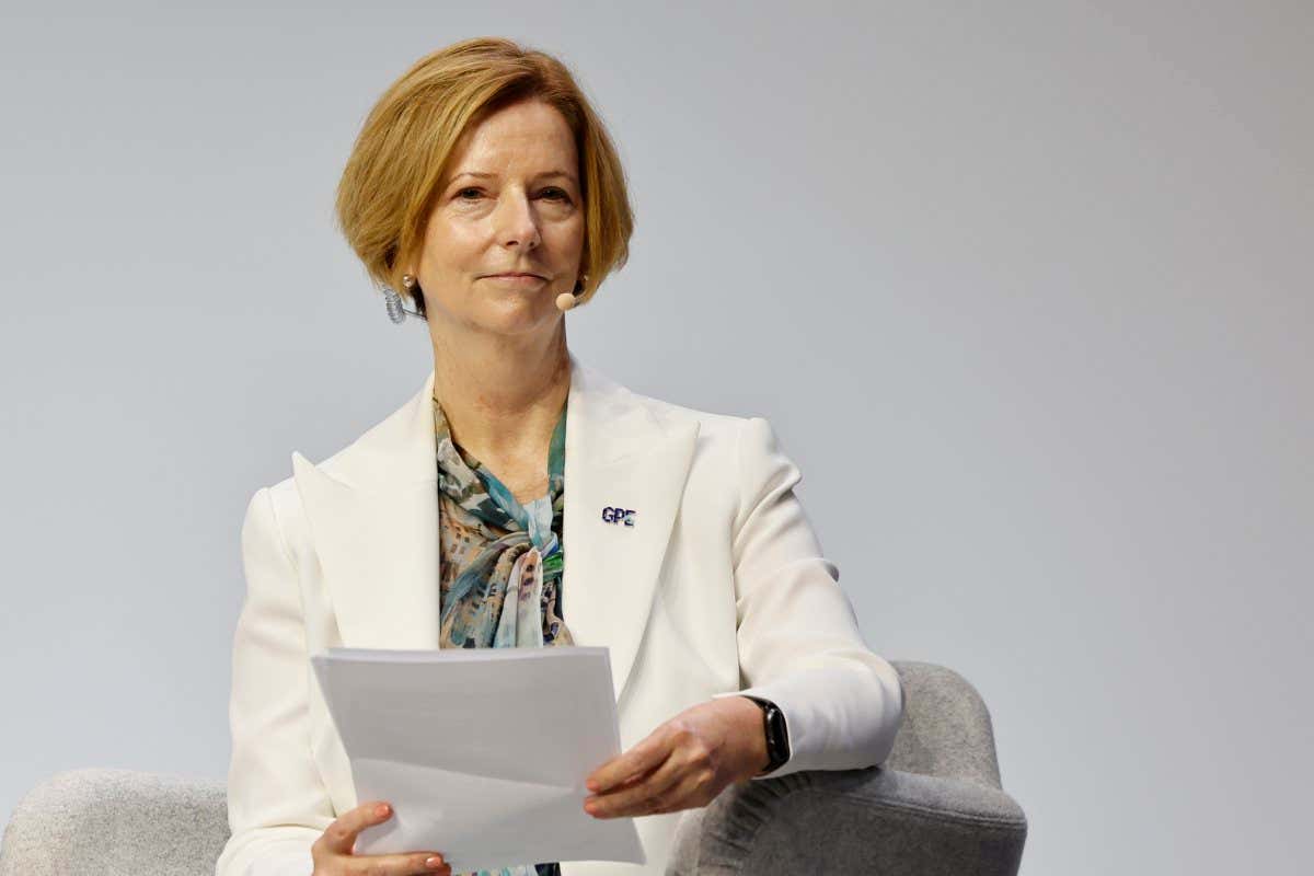 LONDON, ENGLAND - JULY 29: Australia's former prime minister Julia Gillard hosts a session entitled 