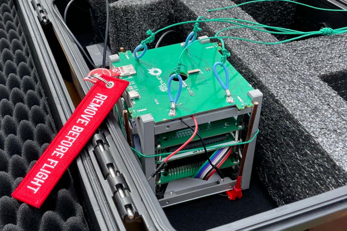 RPS Woman Science Photographer of the Year ?Nanosatelite? by Lina Yeleuova (Kazakhstan) On March 27, more than 150 female participants of the UniSat educational program from Kazakhstan, Kyrgyzstan, and Uzbekistan launched three state-of-the-art nanosatellites into the stratosphere. The nanosatellites, which belong to a class of small spacecraft, are equipped with several cameras, one of which is capable of capturing elliptical images of the Earth in 4K resolution. Girls and I were selected from 2,000 young women who had previously completed the UniSat online course to create and launch nanosatellites.