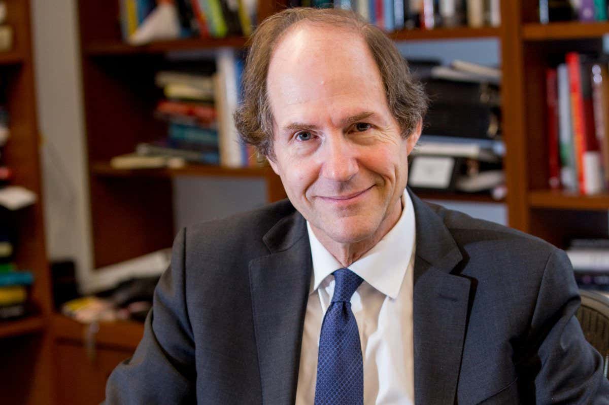 TA9GM5 March 10, 2017, Harvard University, Cambridge, Massachusetts, USA: Professor Cass Sunstein, Robert Walmsley University professor at Harvard Law School photographed at his office at Harvard Law School.