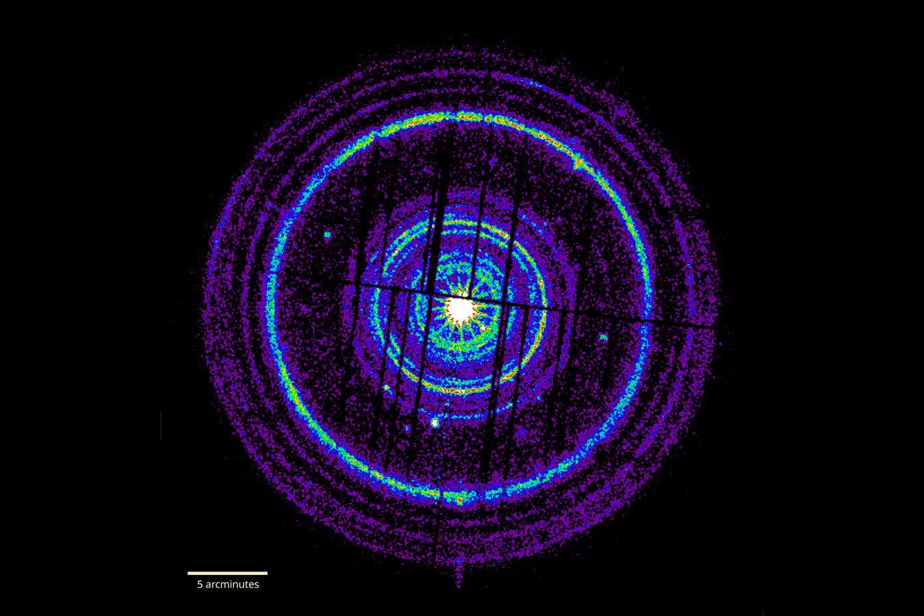 GRB 221009A surrounded by dust rings