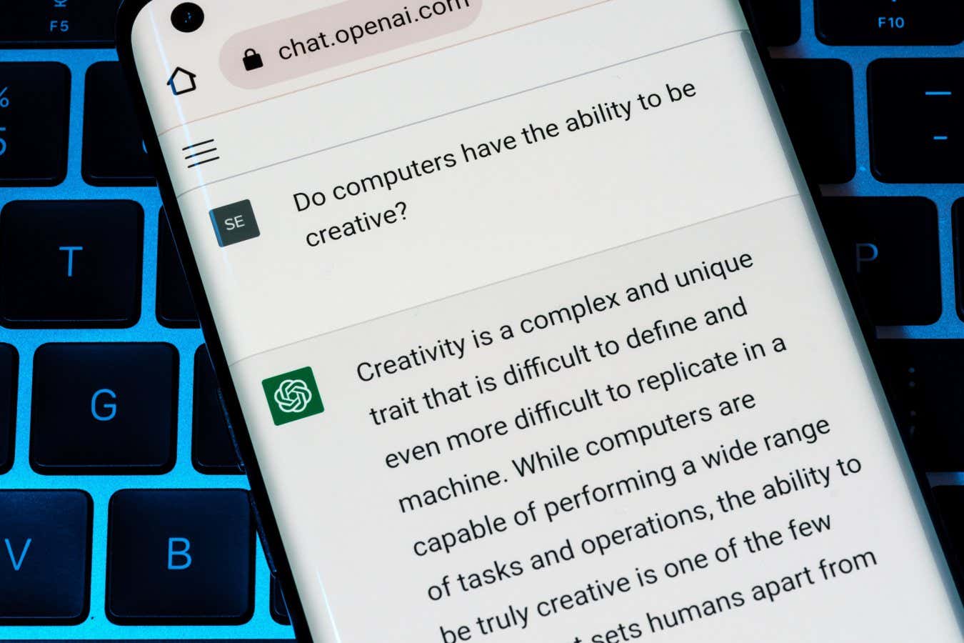 A ChatGPT conversation