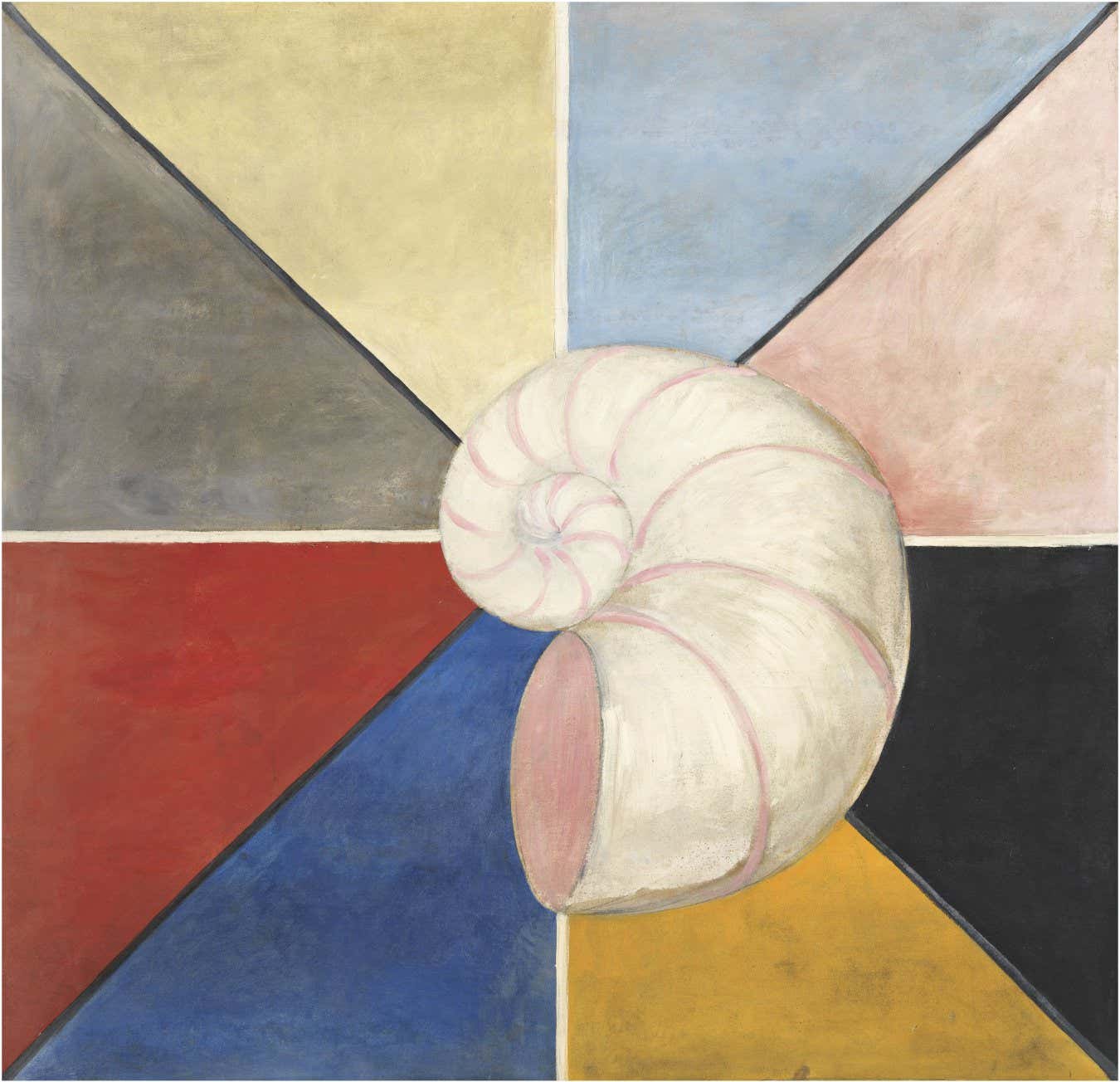 Serie SUW/UW, Grupp IX/SUW, nr 19. Svanen, nr 19, 1915 Olja p? duk 148,5 ? 152 cm HAK167 ? Stiftelsen Hilma af Klints Verk Hilma af Klint, The Swan, The SUW Series, Group IX, No. 19, 1914-1915. Courtesy of The Hilma af Klint Foundation