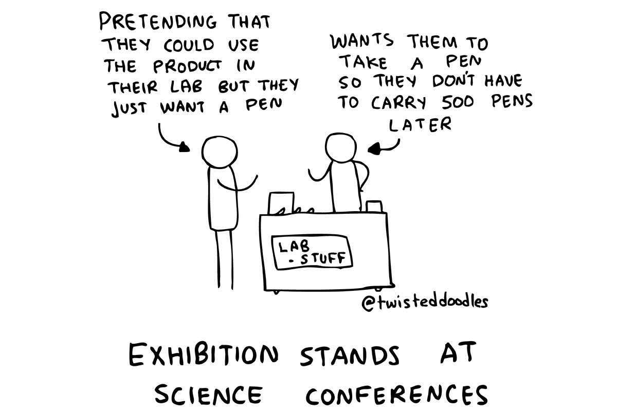 Twisteddoodles on exhibition stands at science conferences