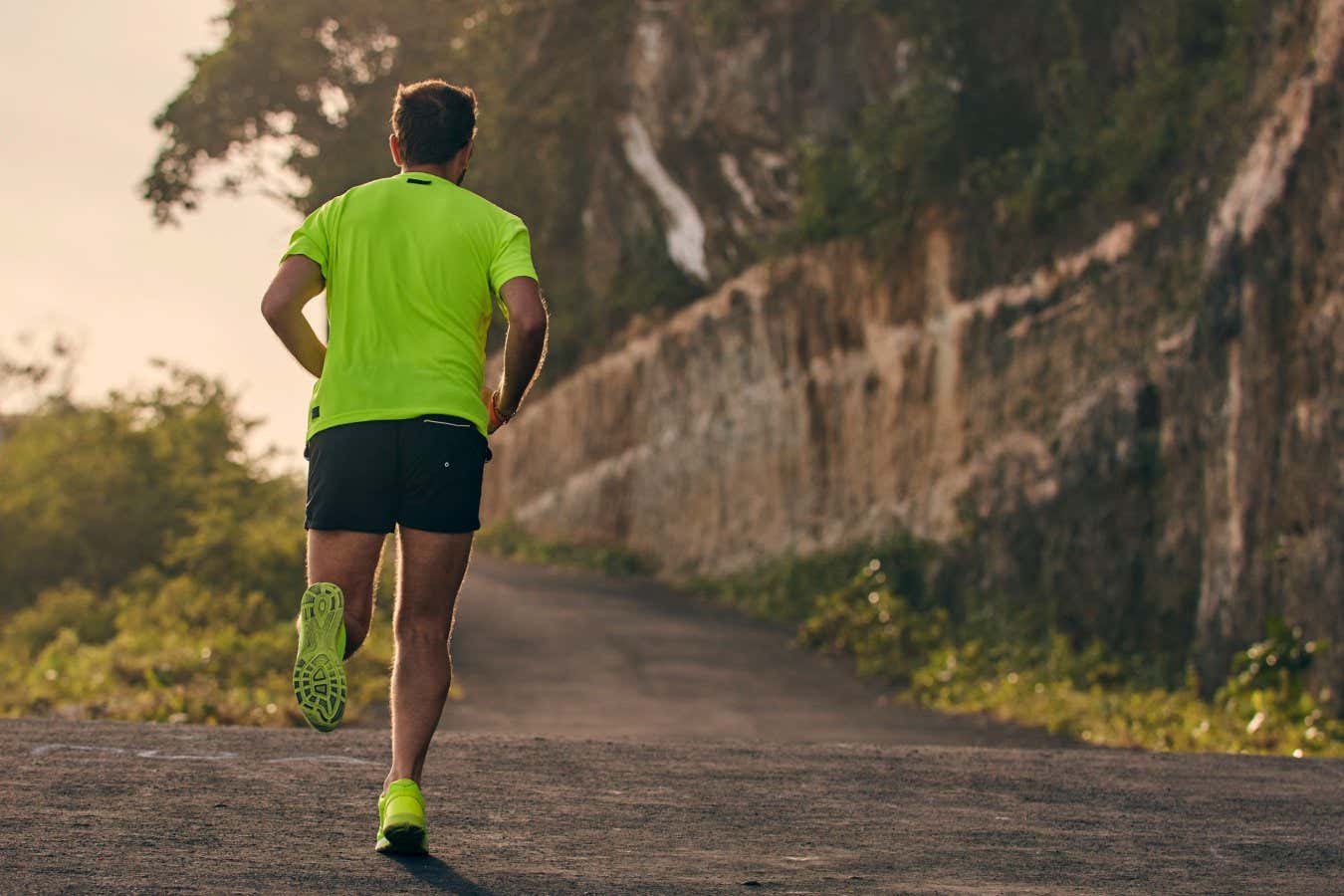 Man running on a hill