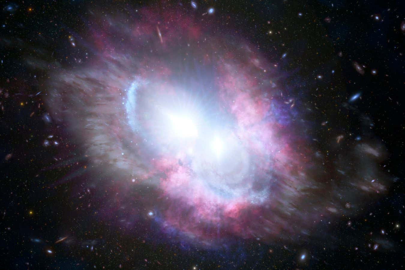 Three distant quasars have bubbles of ionised gas around them