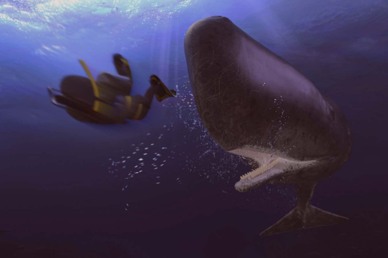 Scuba diver swallowed by a whale in Daniel Kraus's Whalefall