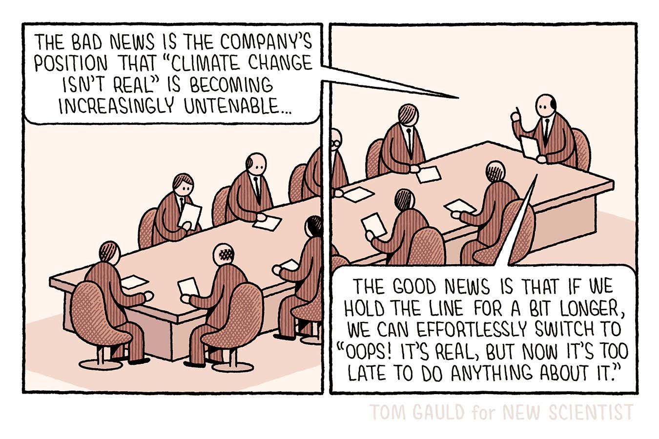 Tom Gauld on the company's position that climate change isn't real