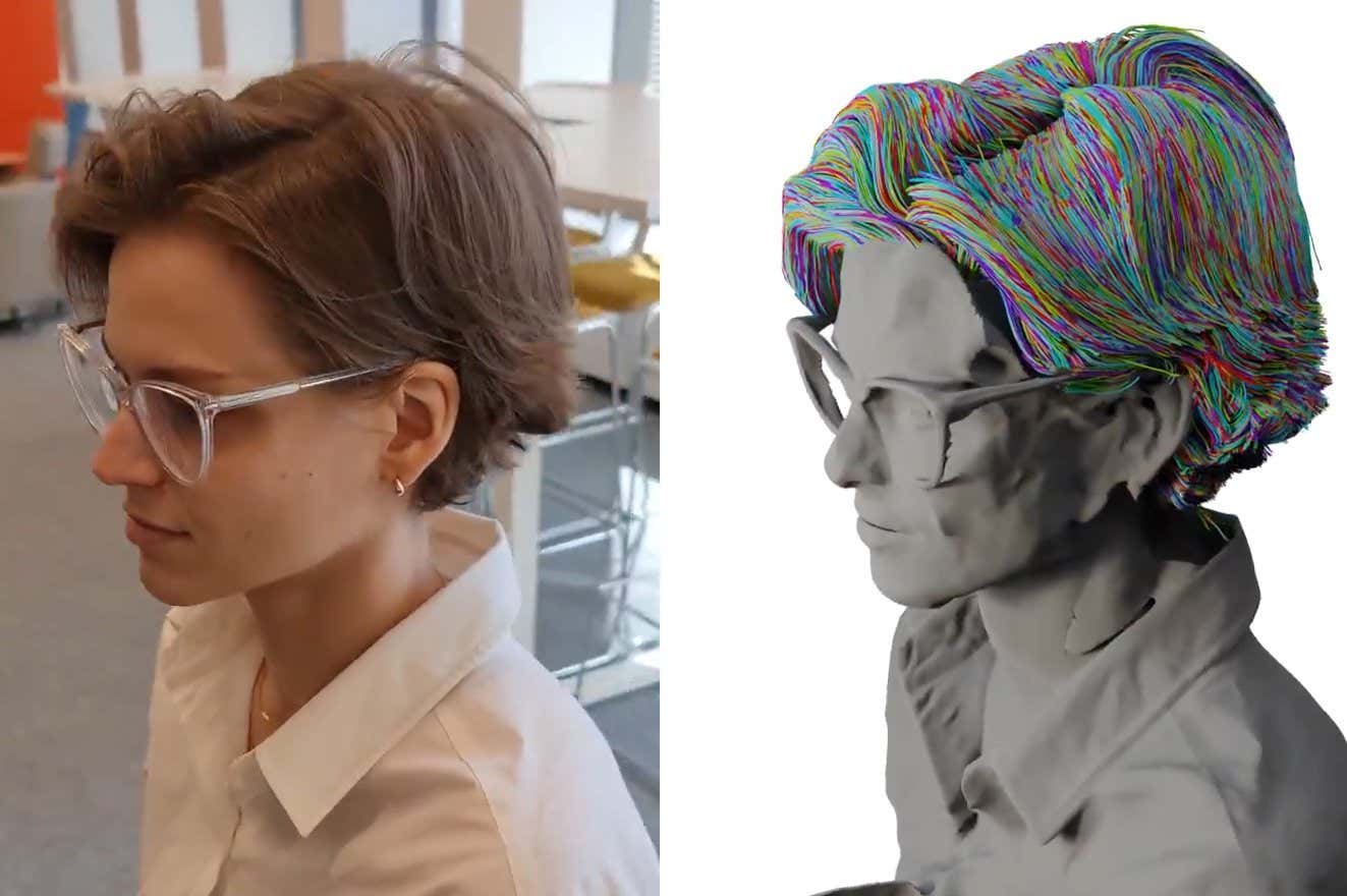 Digital reconstruction of someone's hair