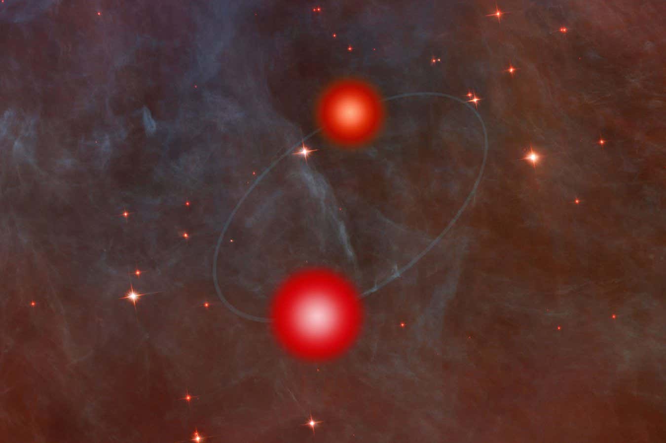 Artist's impression of a brown dwarf binary.