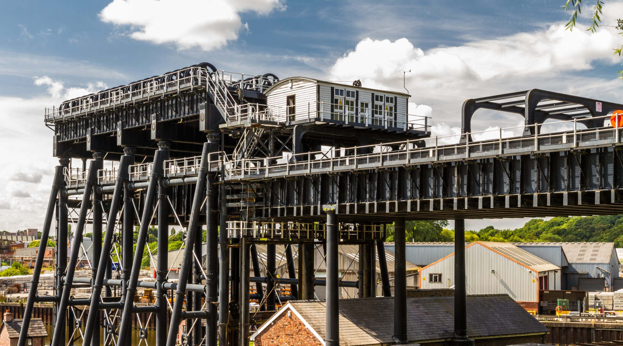 Travelling through the Anderton boat lift, England