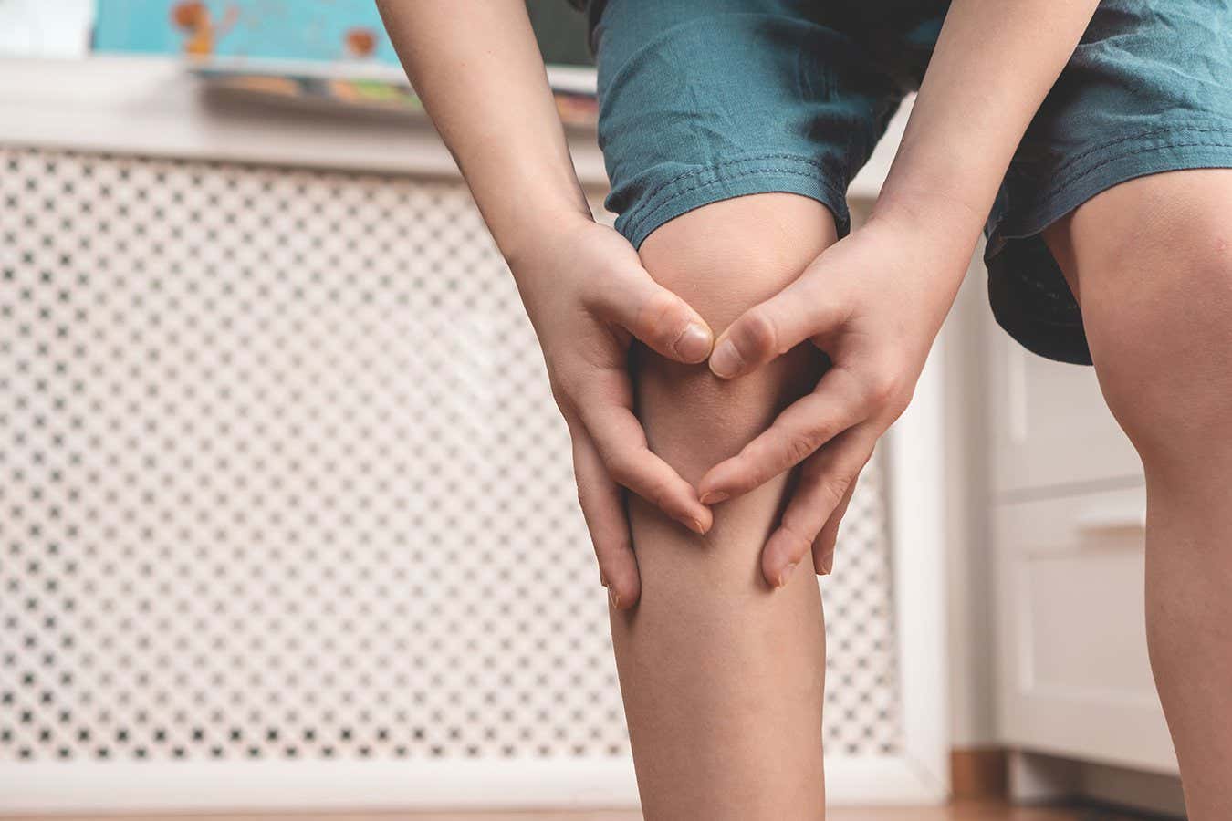 A child with a sore knee
