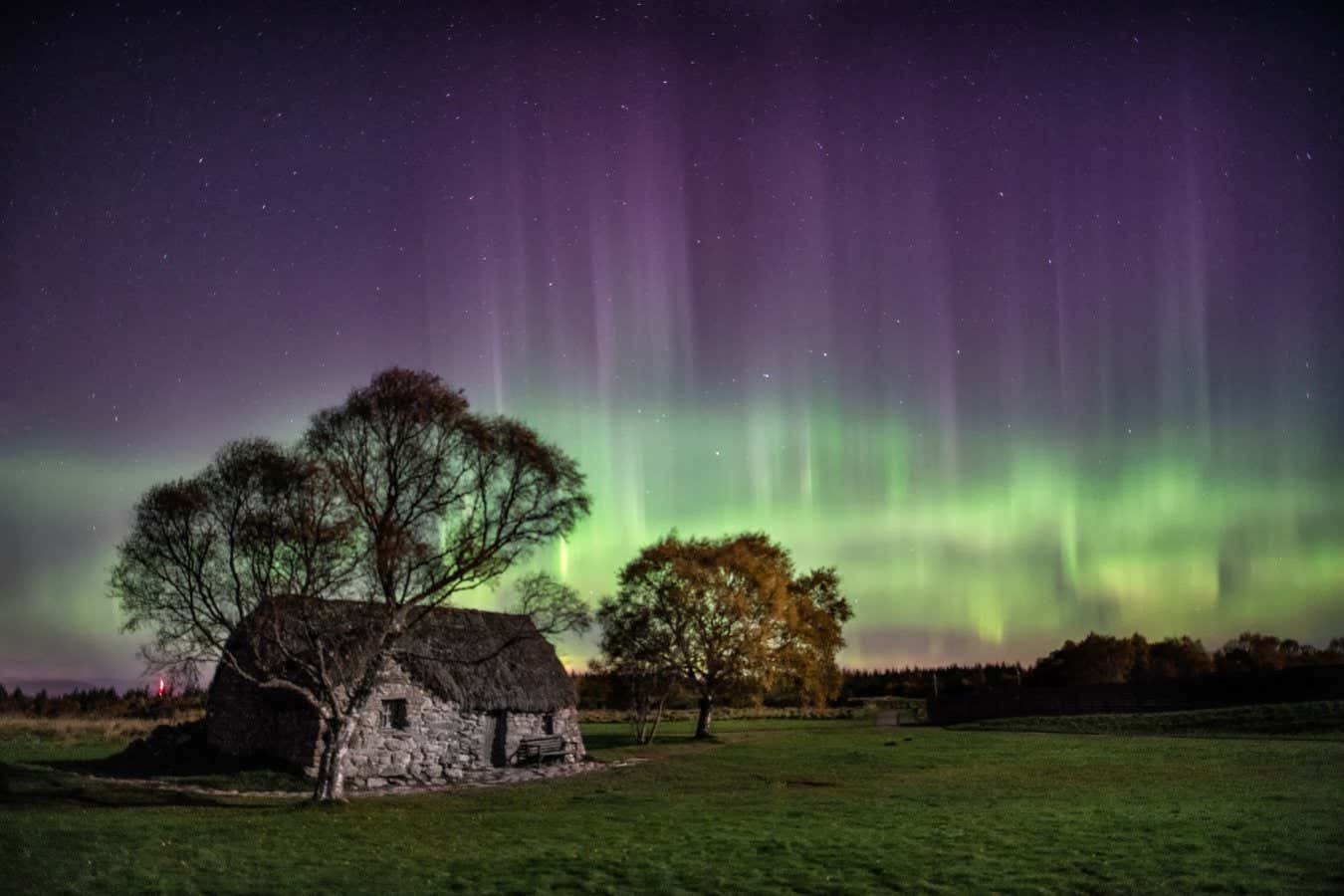 Northern Lights over Culloden, Scotland