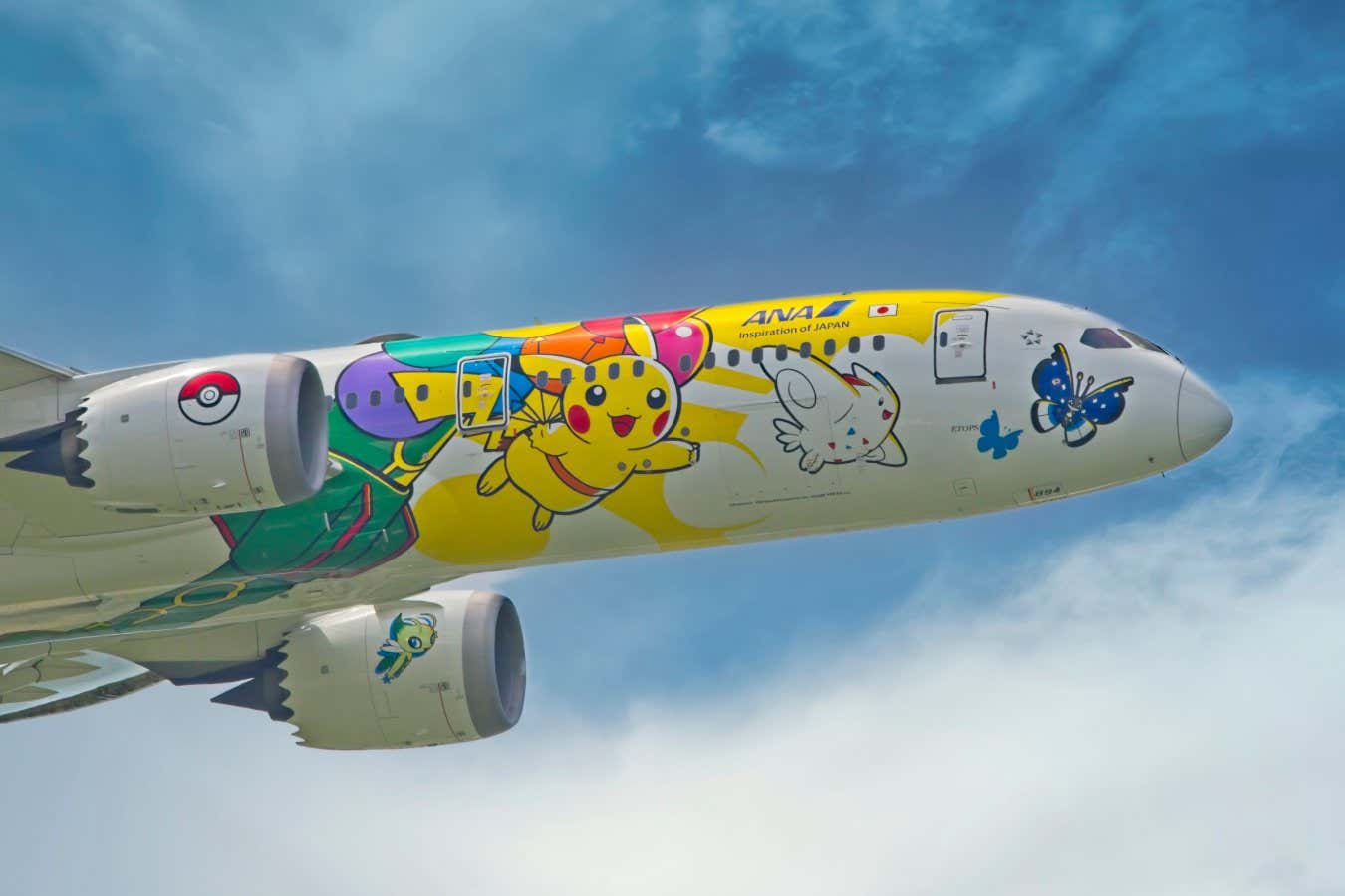 TOKYO, JAPAN - JULY 4, 2023: All Nippon Airways B787-9 Pok?mon Jet leaves Hanada Airport. ; Shutterstock ID 2326792475; purchase_order: -; job: -; client: -; other: -