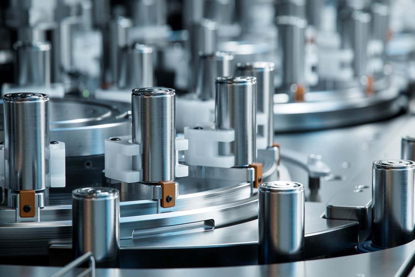 Close-up of Lithium-ion Cells for High-voltage Electric Vehicle Batteries