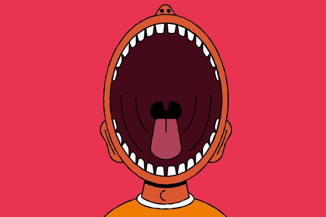 Cartoon image of a wide-open mouth