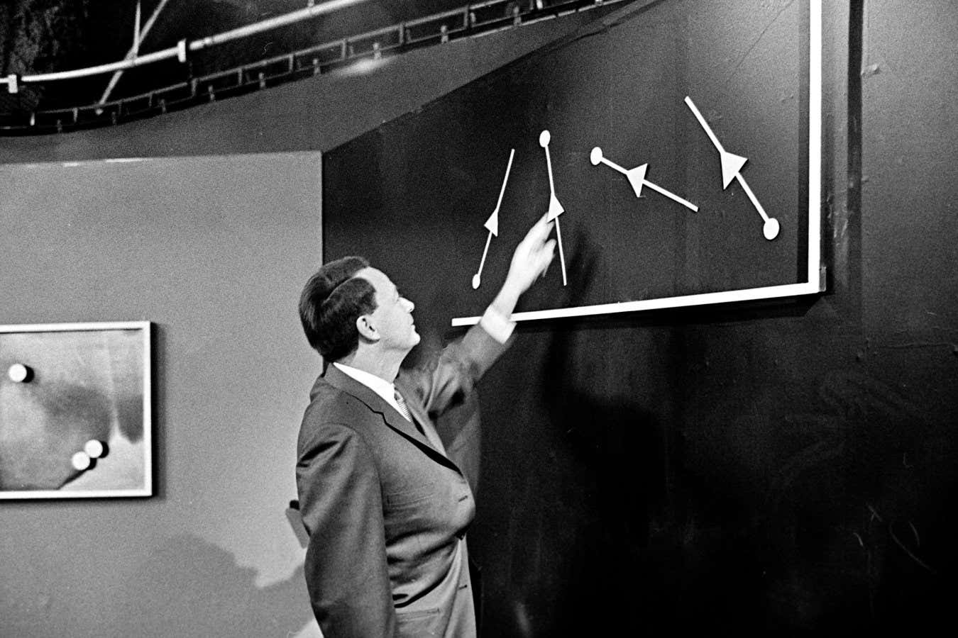 2C3TEBH Nobel prize winner 1965. Prof. Richard Feynman ( u.s.a. (Physics). Recording at swedish television in stockholm.