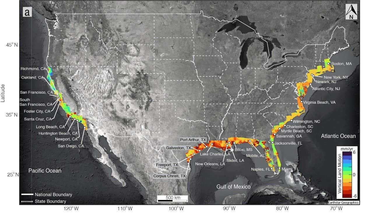 Graphic of the flood risks for 32 coastal US cities by 2050