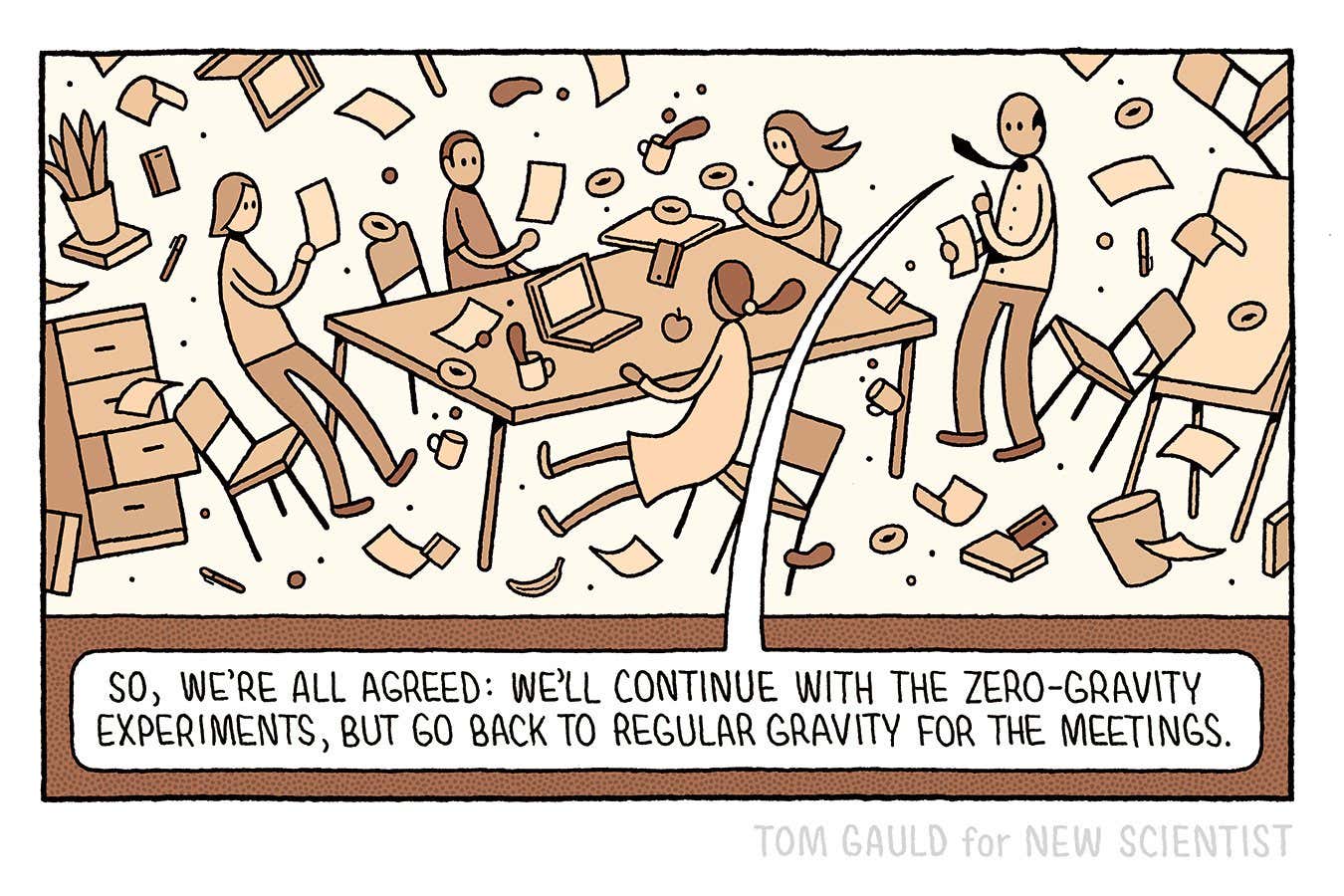 Tom Gauld on experiments in zero gravity