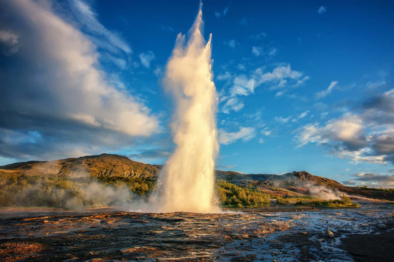 Eruption of Strokkur Geysir in Iceland