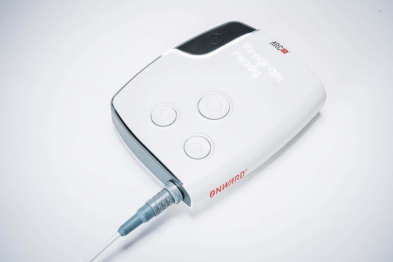 The device that delivers electrical stimulation to the spinal cord via pads on the skin