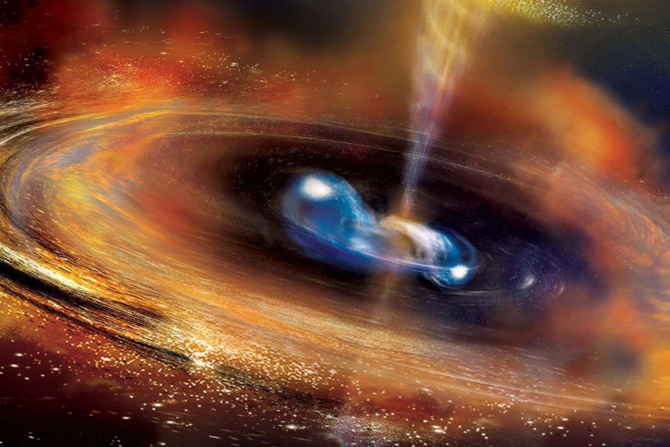 Two neutron stars begin to merge in this artist's concept