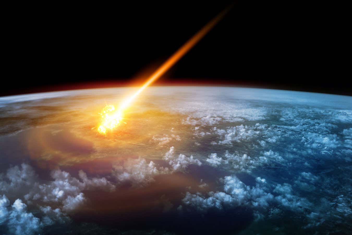 D5YXF5 A Meteor glowing as it enters the Earth's atmosphere