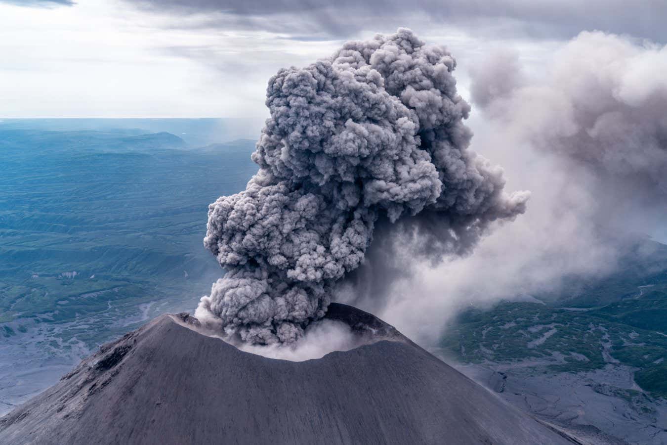 Volcano Karymsky explosion on Kamchatka; Shutterstock ID 1990974674; purchase_order: -; job: -; client: -; other: -