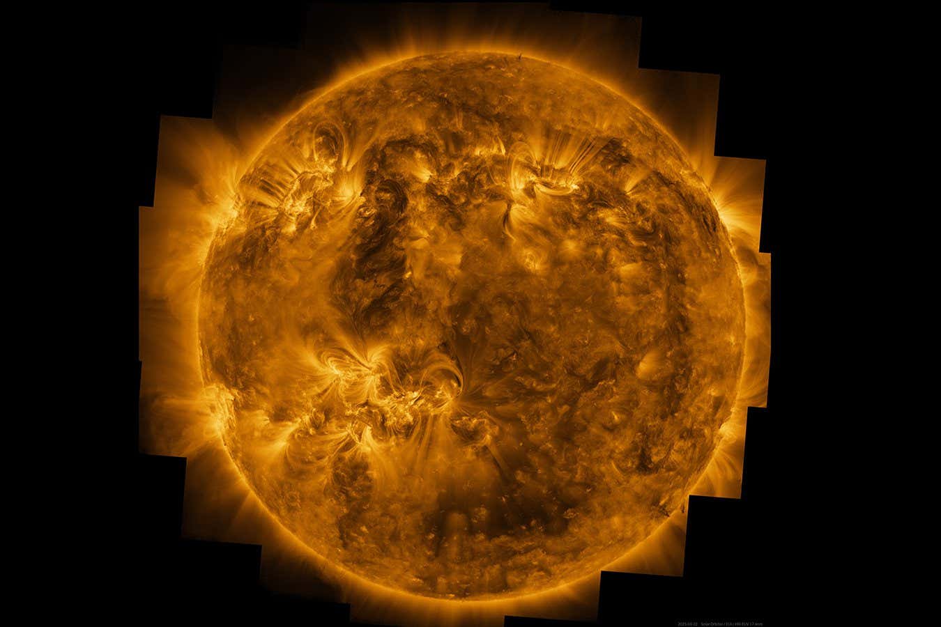 The sun's upper atmosphere, or corona, in ultraviolet light